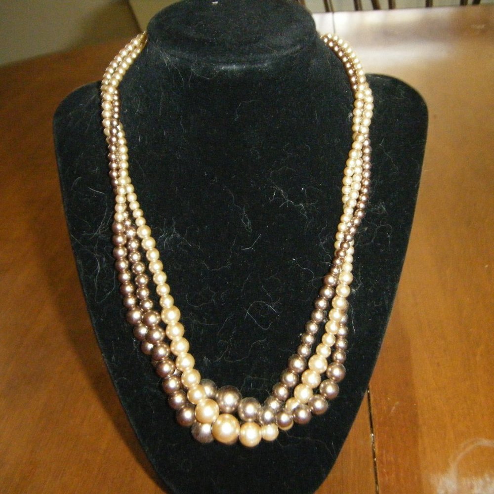 18" Brown Faux Pearl Necklace